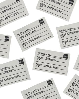 HEMA Doorgeef naailabels - 12 stuks (wit)