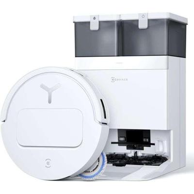 ECOVACS T50 OMNI WHite Gen2 - Robotstofzuiger met dock - 21000 Pa - Uitschuifbare zijborstel en dweil - ZeroTangle 2.0