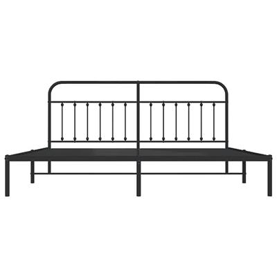 Bedframe met hoofdbord metaal zwart 193x203 cm Bedframe met hoofdbord metaal zwart 193x203 cm