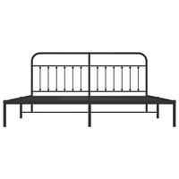 Bedframe met hoofdbord metaal zwart 193x203 cm - thumbnail