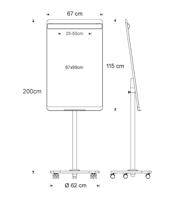 Rocada Flipchart NAT0616 (b x h) 670 mm x 2000 mm Hout, Eiken, Wit (RAL 9003) Afwisbaar, Beschrijfbaar, Magneetband, Incl. opbergbakje, Incl. papierhouder - thumbnail
