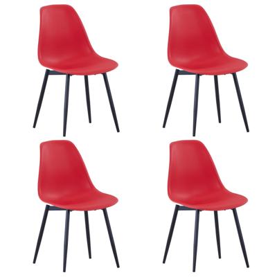 Vidaxl Eetkamerstoelen 4 St Pp Rood Vidaxl Eetkamerstoelen 4 St Pp Rood