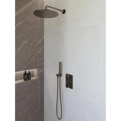 Wiesbaden Caral Inbouwthermostaat compleet met Hoofddouche (30cm) en Staafhanddouche - Gunmetal