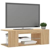 Tv-meubel met LED-verlichting 90x39x30 cm sonoma eikenkleurig - thumbnail