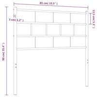 Hoofdbord 80 cm metaal wit - thumbnail