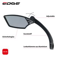 Edge spiegel e-bike luxe met klem linkse montage - thumbnail