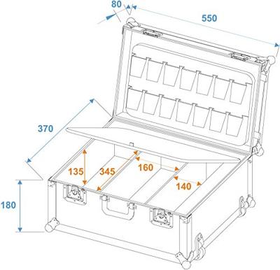 Omnitronic 3012622A Universele koffer (l x b x h) 380 x 550 x 230 mm