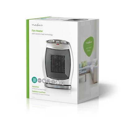 Nedis Keramische ventilatorkachel | 750 & 1500 W | Grijs