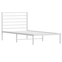 Bedframe met hoofdbord metaal wit 100x200 cm - thumbnail