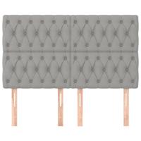 Hoofdborden 4 st 72x7x78/88 cm stof lichtgrijs - thumbnail