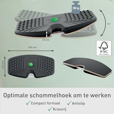 Leitz 65870089 Anti-vermoeidheidsmat (b x h x d) 540 x 65 x 310 mm Met genopt oppervlak, Met rubberlaag, Met wipfunctie, Ergonomisch Donkergrijs - thumbnail