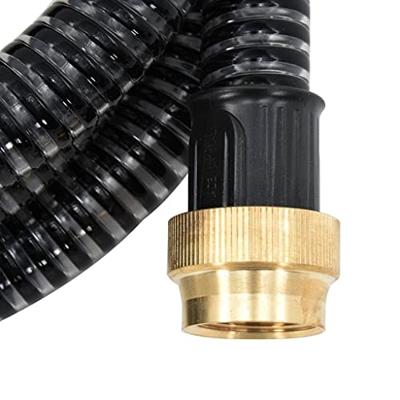 VidaXL Zuigslang met messing koppelingen 1,1'' 4 m pvc zwart
