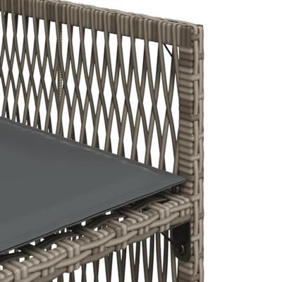 7-delige Tuinset met kussens poly rattan grijs - thumbnail
