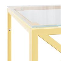 Salontafel 110x45x45 cm roestvrij staal en glas - thumbnail