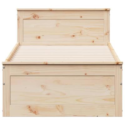 Bedframe zonder matras met hoofdbord grenenhout 90x200 cm