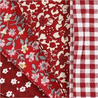 Creativ Company Patchwork stof rood 45x55cm, 4st. - thumbnail