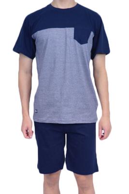 Heren pyjama shirt Korte mouw Jake - NOS -blauw - S - S