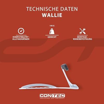 CONTEC fiets-wandhouder "wallie" ct storage hook wallmount, frontwheel