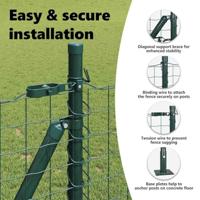 VidaXL Hek met paal groen 1 x 10 m staal en pvc - thumbnail