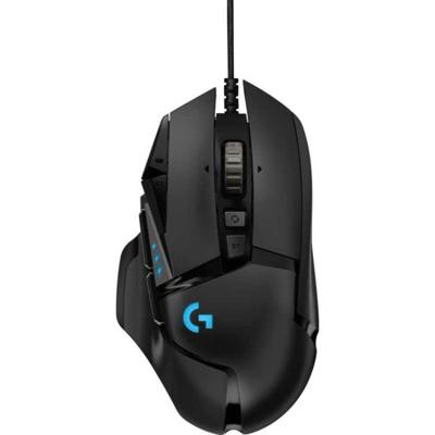 Logitech G502 Hero Gaming-muis USB Optisch Zwart 11 Toetsen 16000 dpi Verlicht, Geïntegreerd profielgeheugen, Gewichtsreductie