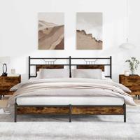 Bedframe zonder matras hout gerookt eikenkleurig 160x200 cm - thumbnail