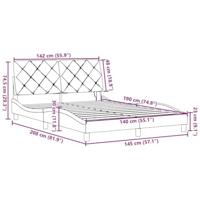 Bedframe met LED zonder matras 140x190 cm stof donkerbruin - thumbnail