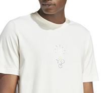 Heren-T-Shirt met Korte Mouwen Adidas Molded Linear Wit Natuurlijk - Maat: XL - thumbnail