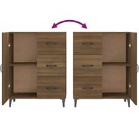 Dressoir 69,5x34x90 cm bewerkt hout bruineikenkleurig - thumbnail