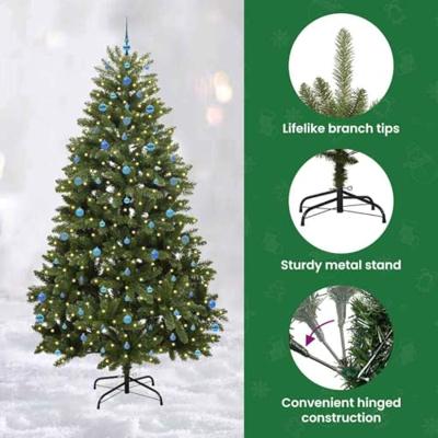 VidaXL Kunstkerstboom met 300 led groen 270 cm pvc en metaal