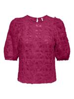 Only Onlbenia S/s O-neck Lace Top Jrs 15372720 T-shirt Korte Mouw 5033271 Sangria - thumbnail