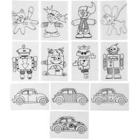 Creativ Company Vellen krimpfolie met motieven, vel 10,5x14,5 cm, dikte 0,3 mm, mat transparant, 36 vel/ 1 doos - thumbnail