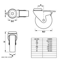 dörner + helmer Zwenkwiel Wieldiameter: 100 mm Draagvermogen (max.): 150 kg 4 stuk(s) - thumbnail