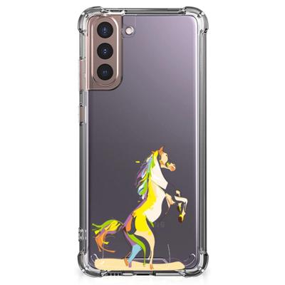 Samsung Galaxy S21 Plus Stevig | Bumper Hoesje | Horse Color Samsung Galaxy S21 Plus Stevig | Bumper Hoesje | Horse Color
