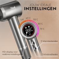 Ted Hilley Pro Ionic Föhn met diffuser Platinum Silver - thumbnail