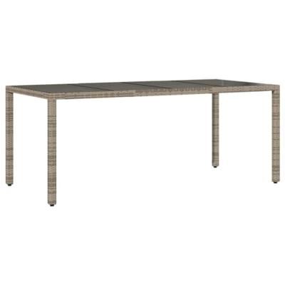 9-delige Tuinset met kussens poly rattan en glas grijs