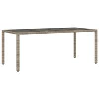 9-delige Tuinset met kussens poly rattan en glas grijs - thumbnail
