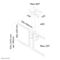 Neomounts PLASMA-C100 TV-plafondbeugel In hoogte verstelbaar 94,0 cm (37) - 190,5 cm (75) Kantelbaar en zwenkbaar - thumbnail