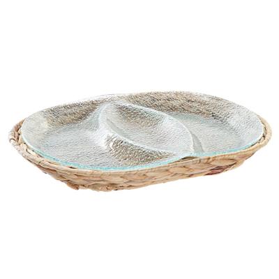 Snackdienblad DKD Home Decor 38 x 25 x 4 cm Kristal Natuurlijk Transparant