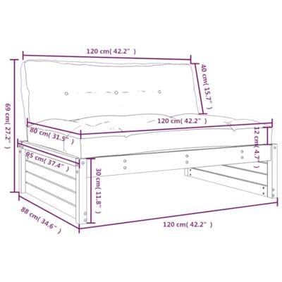 Middenbank 120x80 cm gempregneerd grenenhout - thumbnail