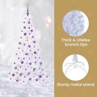 Kunstkerstboom met 300 LED Wit 180 cm PVC en staal - thumbnail