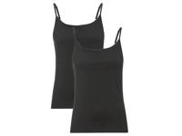 MEXX Dames spaghettibandjeshemd, 2 stuks, getailleerd gesneden (XL, Zwart) - thumbnail