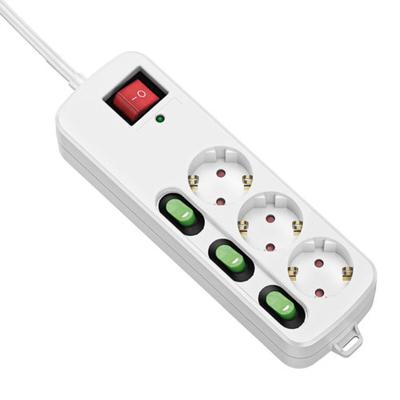3-voudige Stekkerdoos met Schakelaar TM Electron 3680 W Wit (1,5 m)