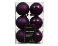 12 onbreekbare kerstballen vijg 6 cm - thumbnail