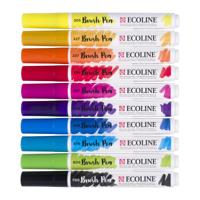 Brushpen talens ecoline set 10 stuks primair - thumbnail