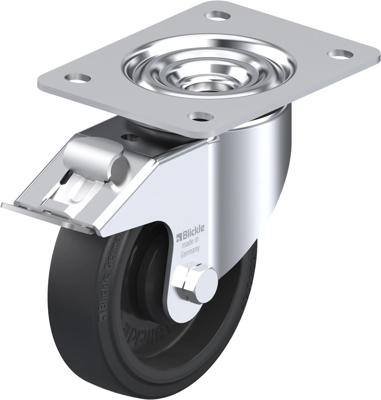 Blickle LK-POEV 125KA-3-FI Zwenkwiel met rem Wieldiameter: 125 mm Draagvermogen (max.): 250 kg 1 stuk(s)
