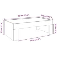 Salontafel met Infinity LED 90x50x30 cm gerookt eikenkleurig - thumbnail