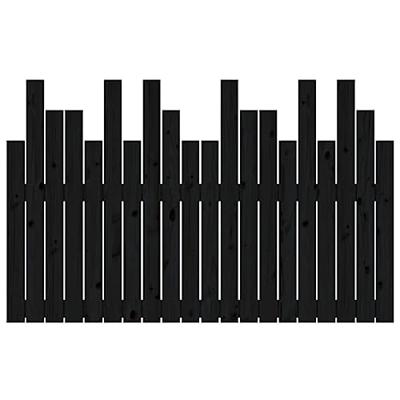 Hoofdbord wandmontage 127,5x3x80 cm massief grenenhout zwart Hoofdbord wandmontage 127,5x3x80 cm massief grenenhout zwart