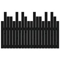 Hoofdbord wandmontage 127,5x3x80 cm massief grenenhout zwart - thumbnail