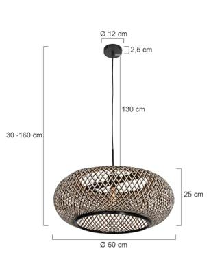 Steinhauer Zwart rotan hanglampSparkled Ø 60cm - 7506ZW