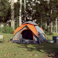 VidaXL Koepeltent 3-persoons snelontgrendeling grijs en oranje - thumbnail